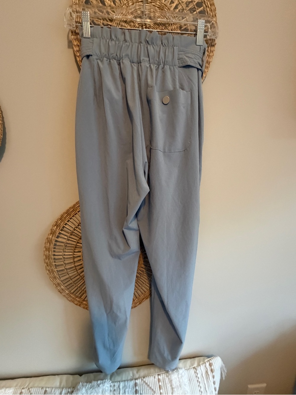 Athleta Skyline II Light Blue High-Waist Tie-Belt Straight Pant - Picture 3 of 4